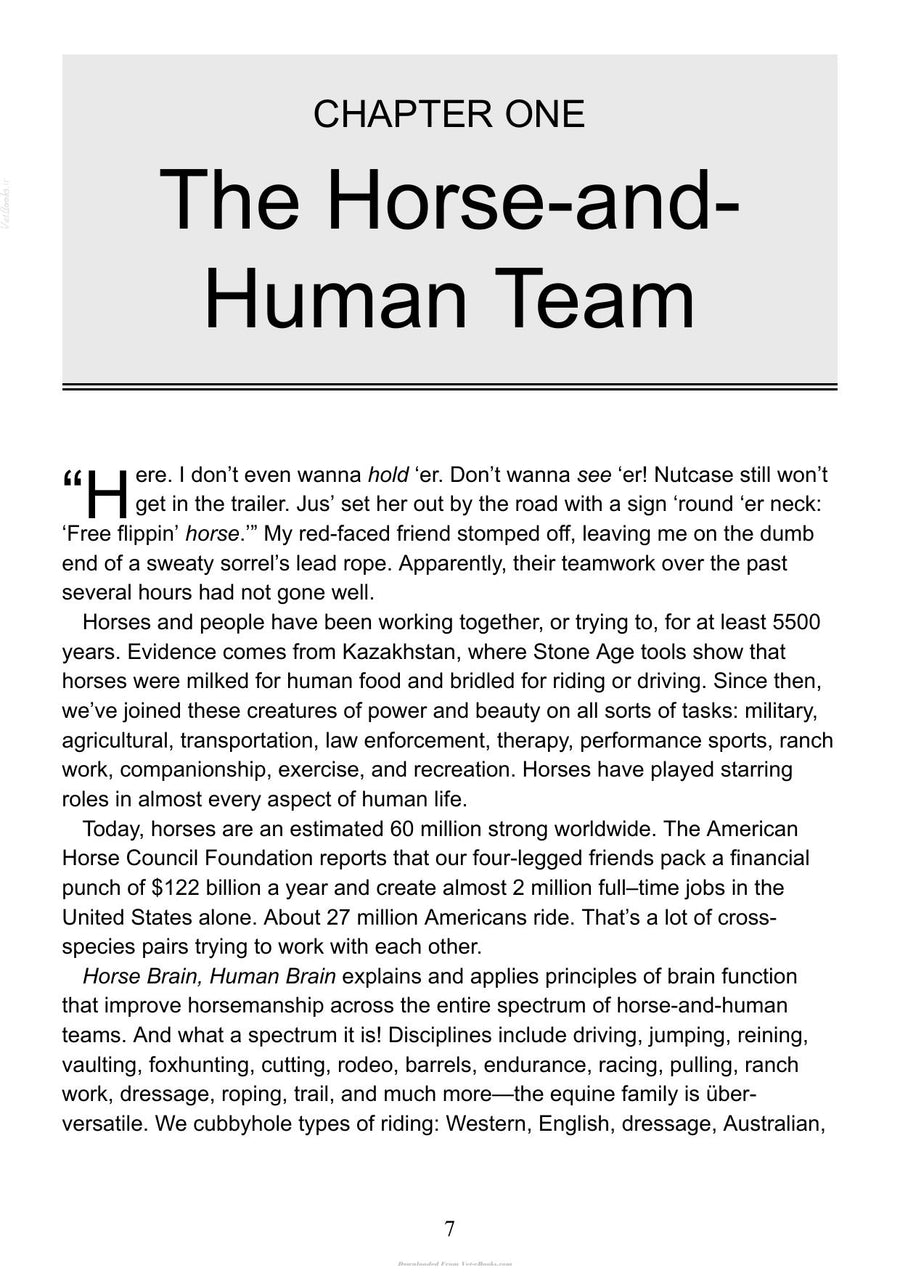 Preview page of Horses Brain Human Brain