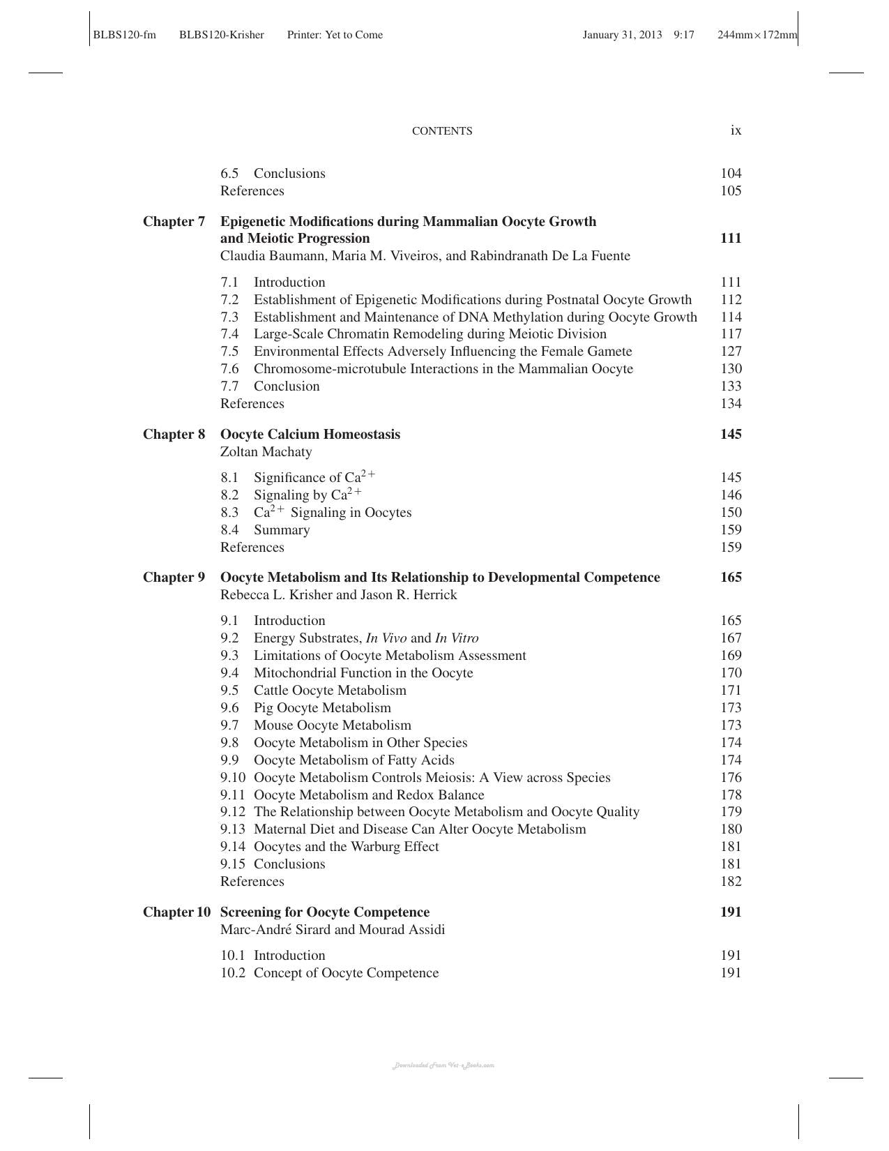 Oocyte Physiology And Development In Domestic Animals