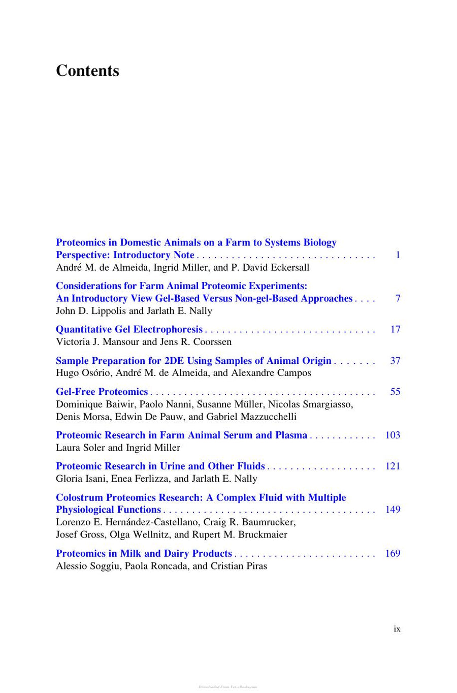 Preview page of Proteomics in Domestic Animals from Farm to Systems Biology