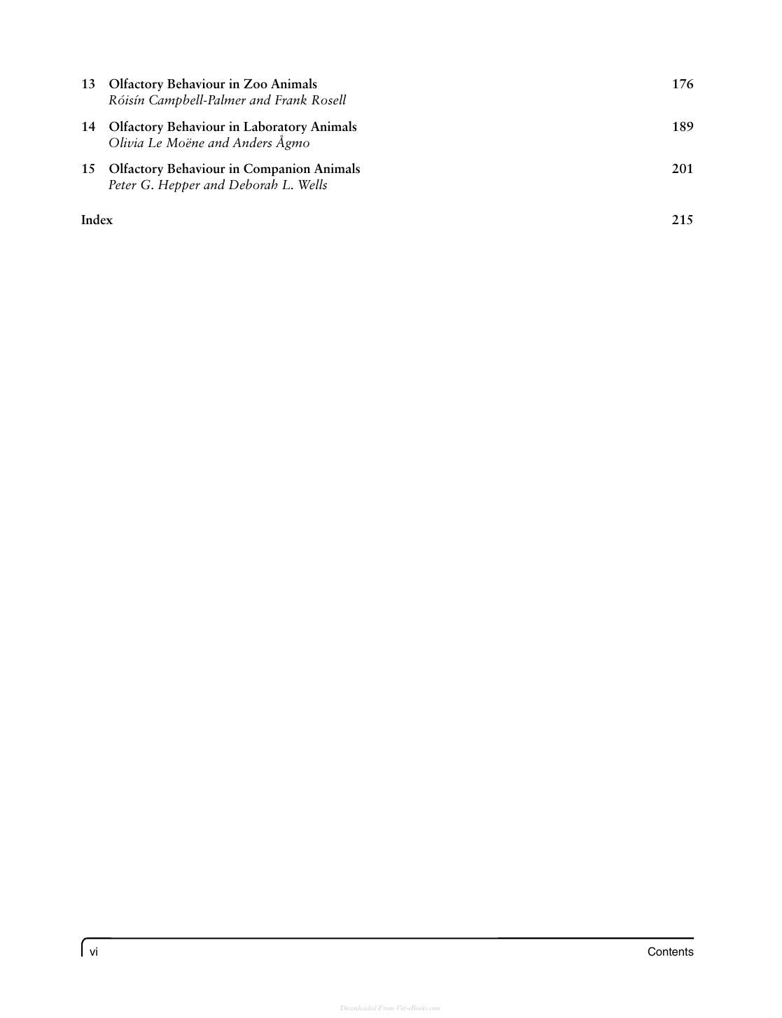 Olfaction In Animal Behaviour And Welfare