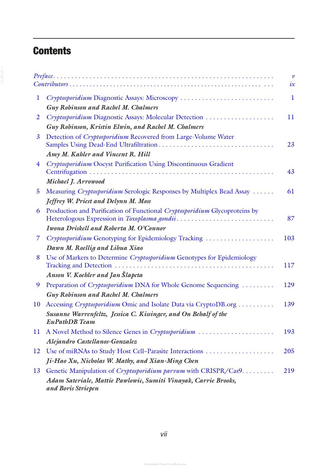 Cryptosporidium Methods And Protocols