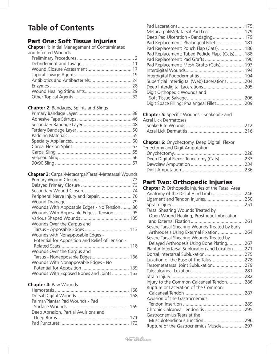 Preview page of Management Small Animal Distal Limb Injuries