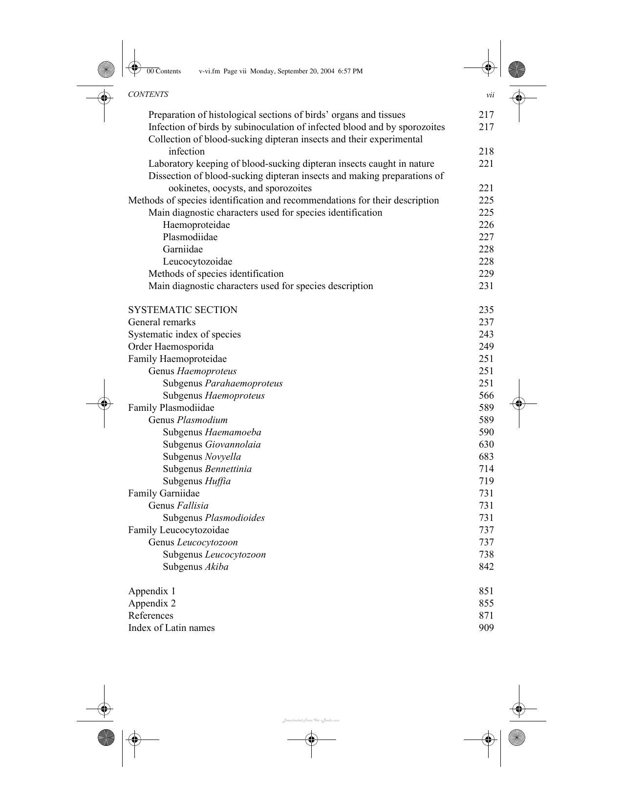 Avian Malaria Parasites And Other Haemosporidia