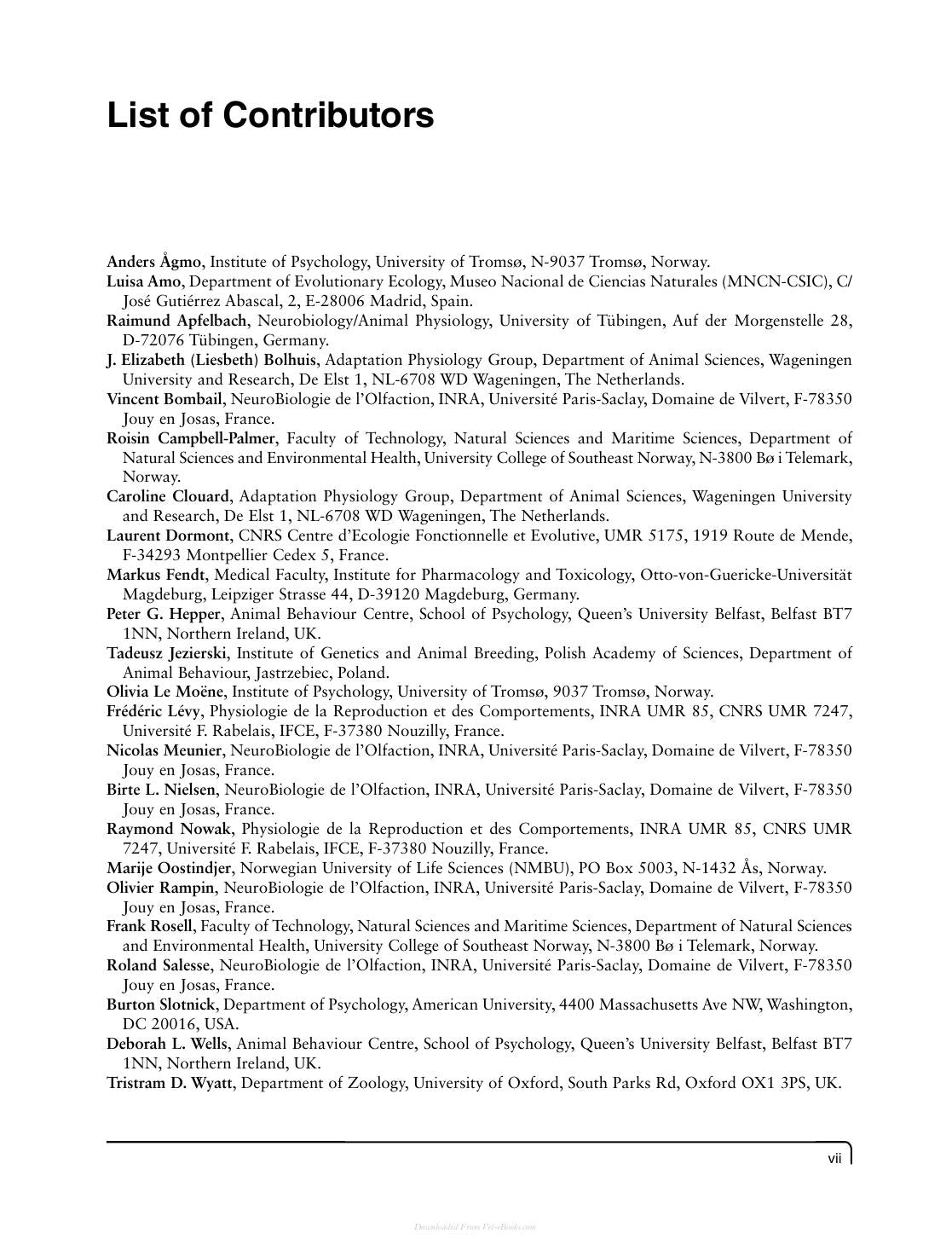 Olfaction In Animal Behaviour And Welfare