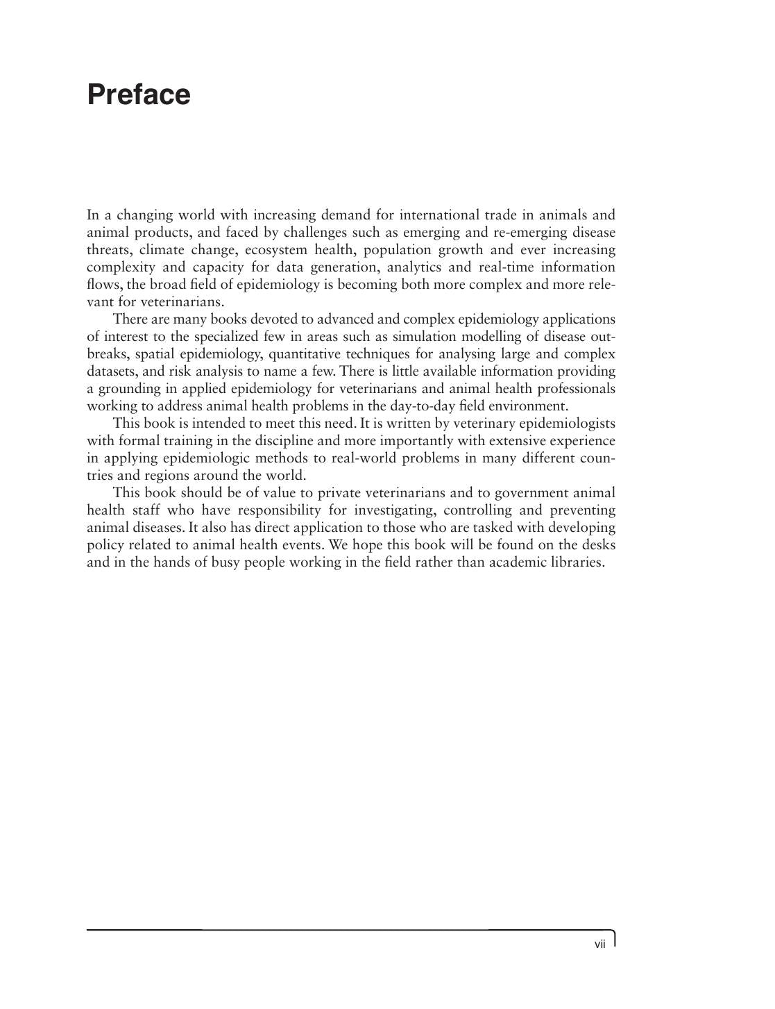 Epidemiology For Field Veterinarians An Introduction