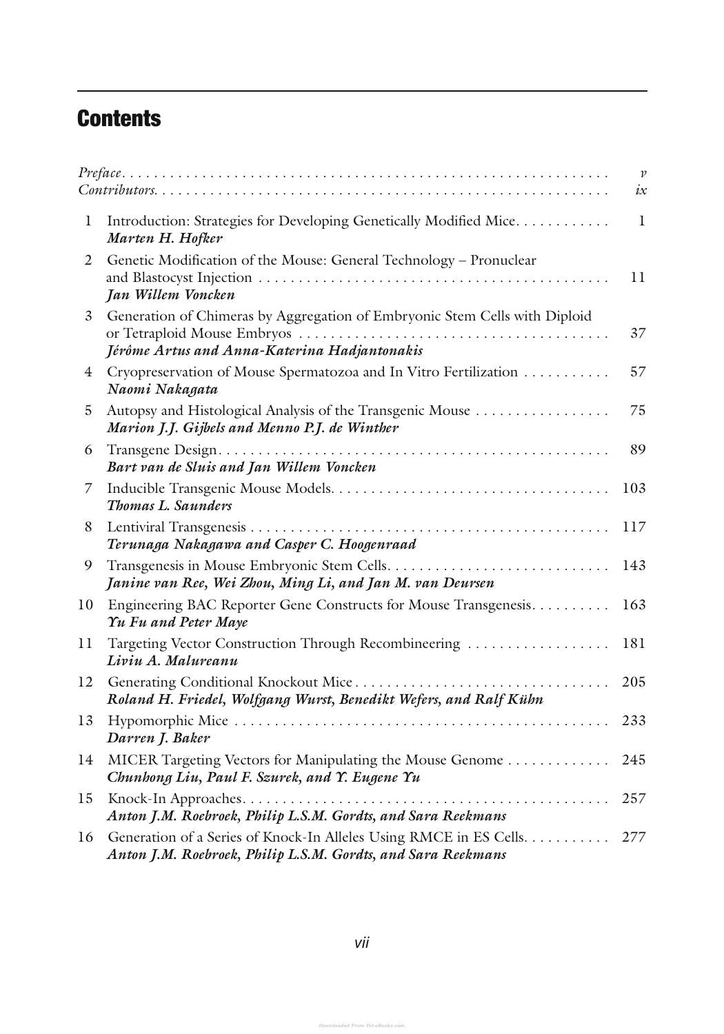 Transgenic Mouse Methods And Protocols 2Nd Edition