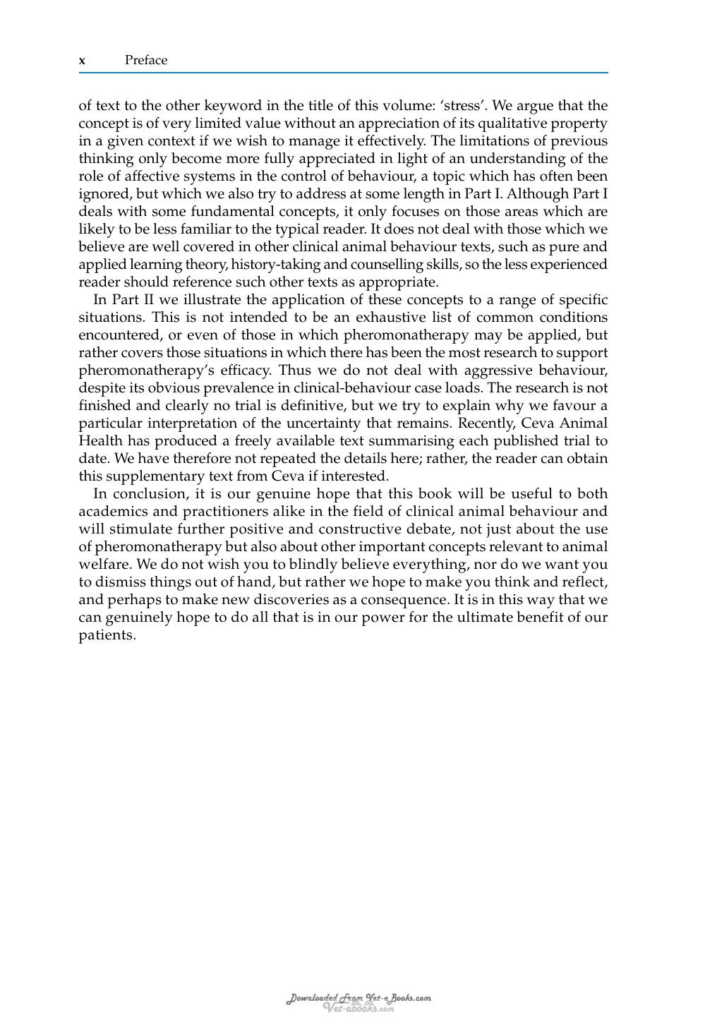 Stress And Pheromonatherapy In Small Animal Clinical Behaviour