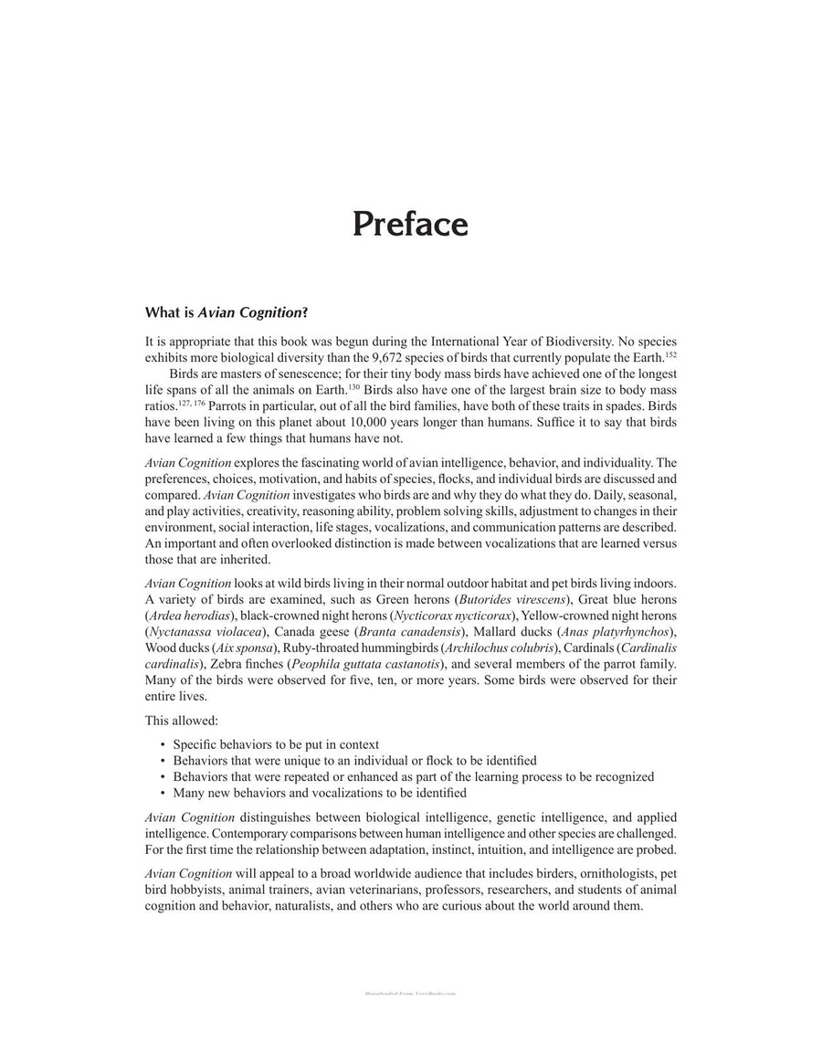 Preview page of Avian Cognition Exploring the Intelligence Behavior and Individuality of Birds