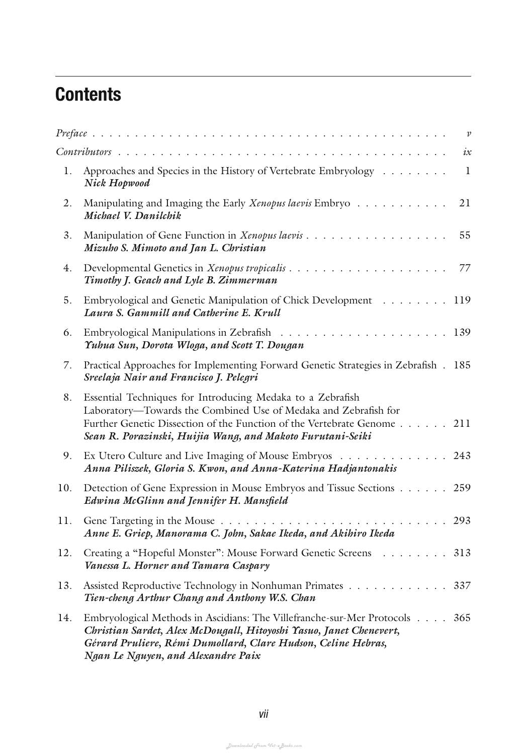 Vertebrate Embryogenesis Embryological Cellular And Genetic Methods