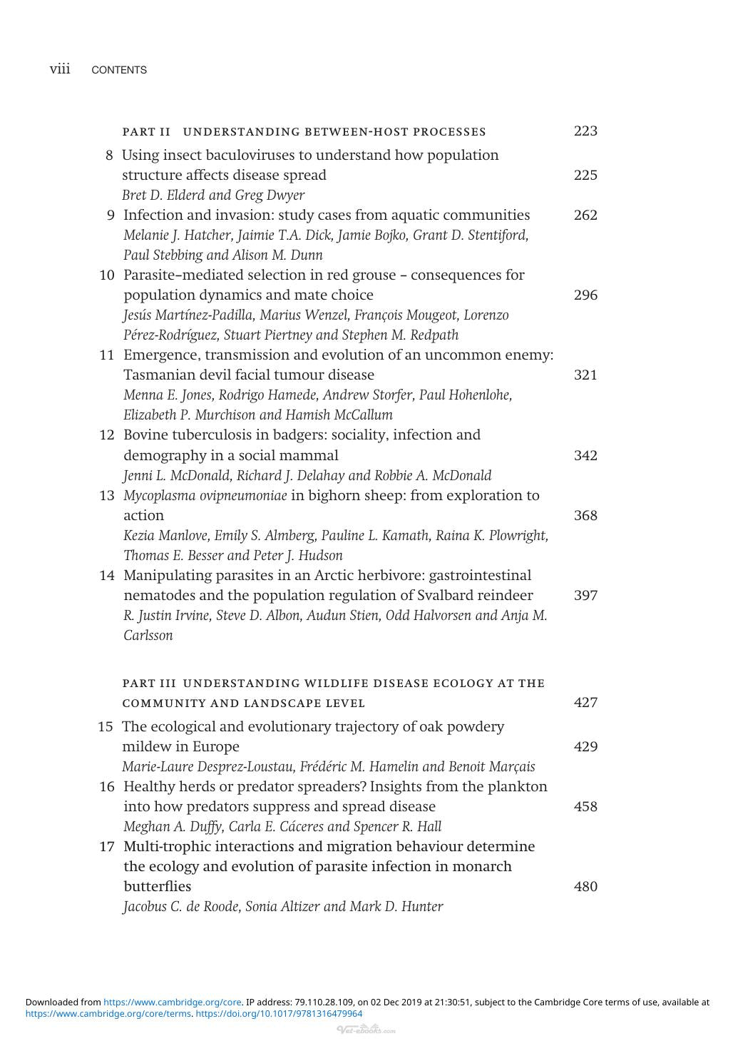 Wildlife Disease Ecology