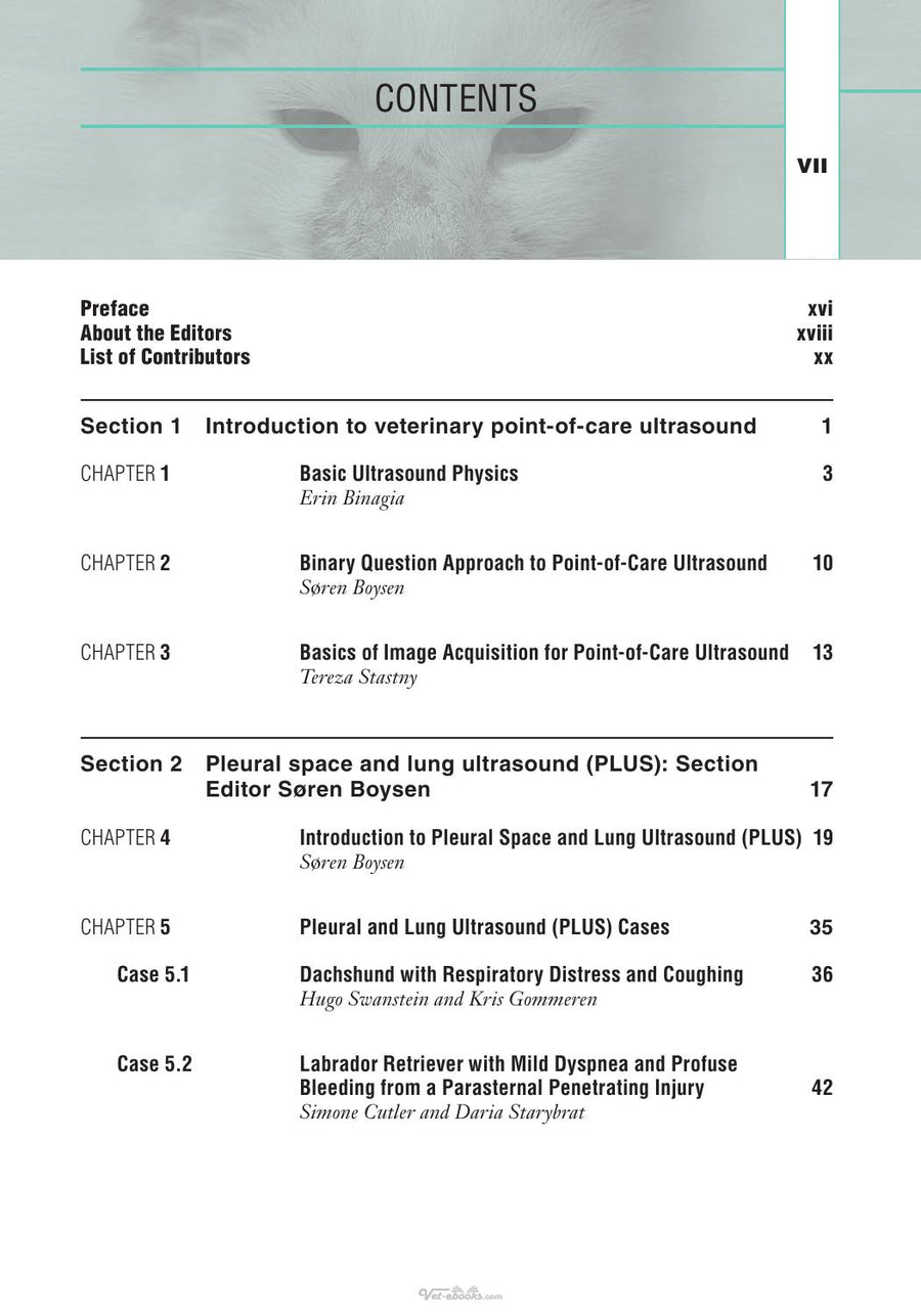 Preview page of Case Studies in Small Animal Point of Care Ultrasound a Color Handbook