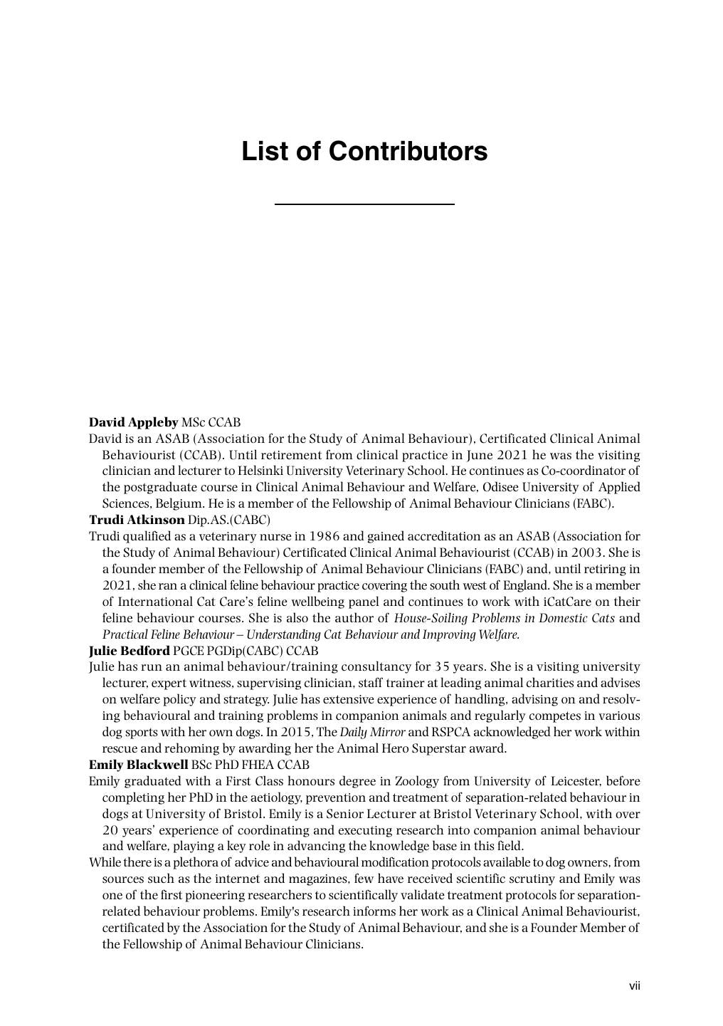 Companion Animal Behaviour Problems