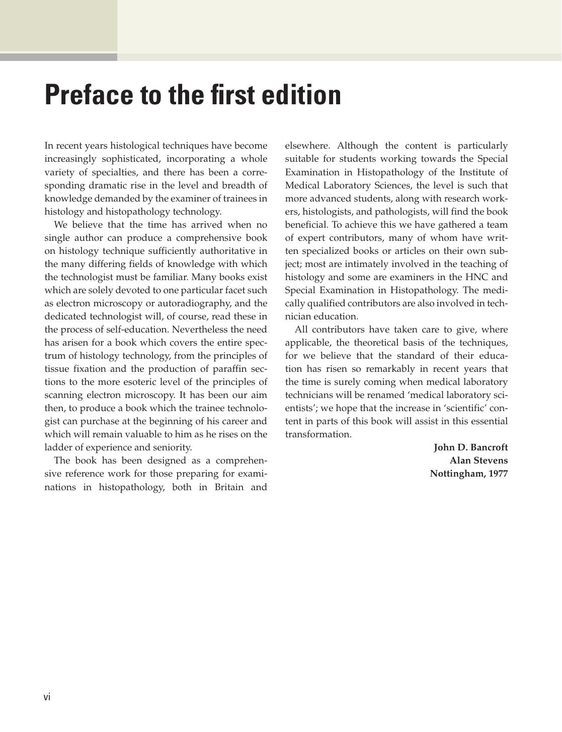 Bancrofts Theory And Practice Of Histological Techniques