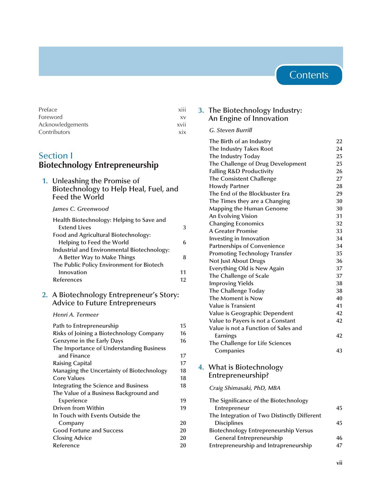 Biotechnology Entrepreneurship Starting Managing And Leading Biotech Companies