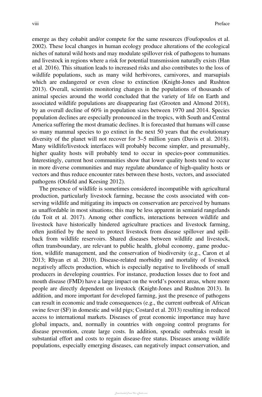 Diseases At The Wildlife Livestock Interface Research And Perspectives In A Changing World