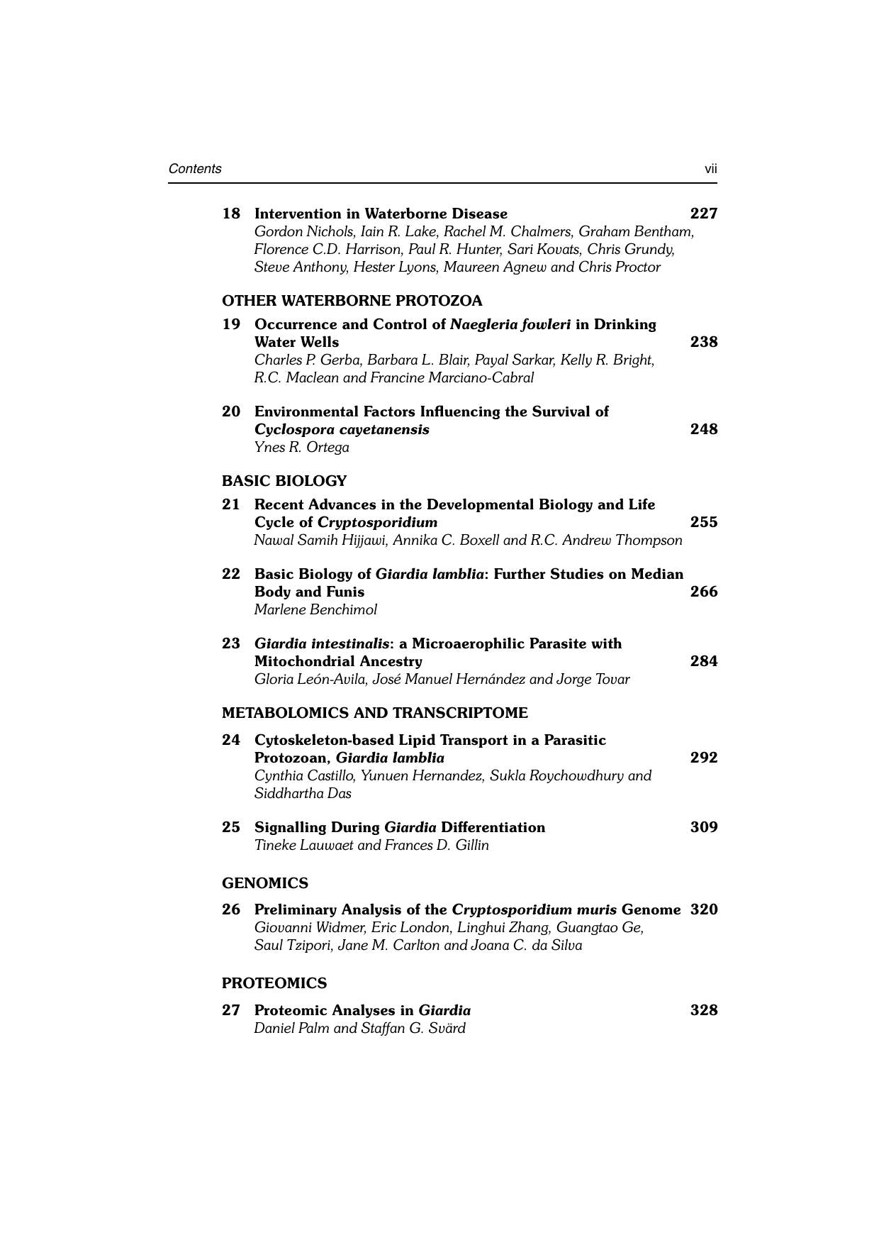 Giardia And Cryptosporidium From Molecules To Disease