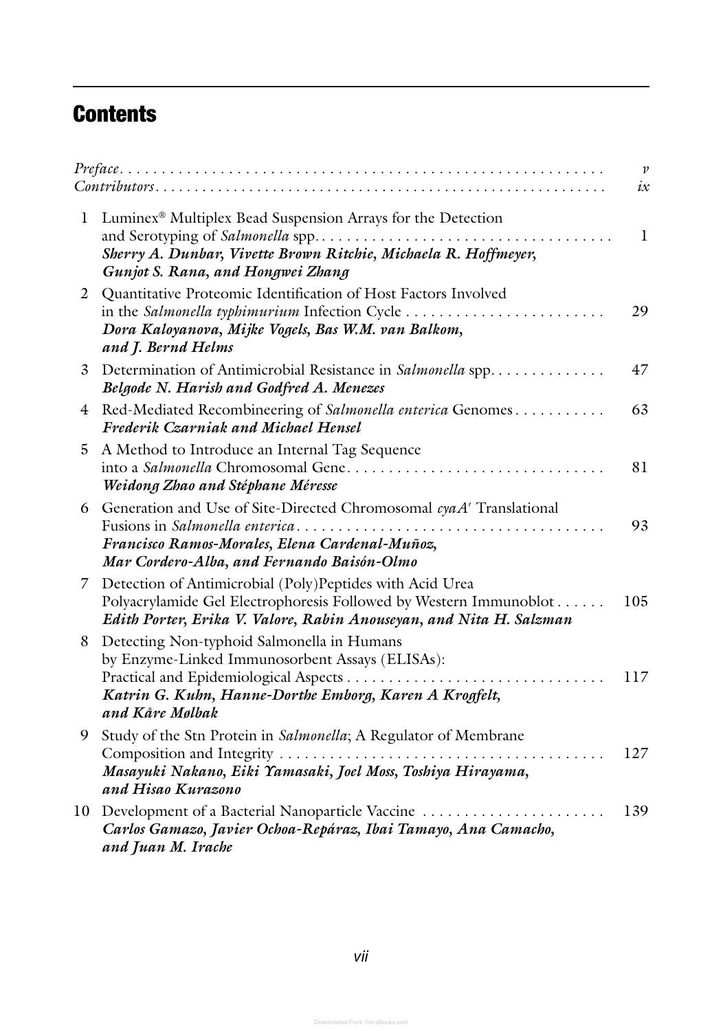 Salmonella Methods And Protocols 2Nd Edition