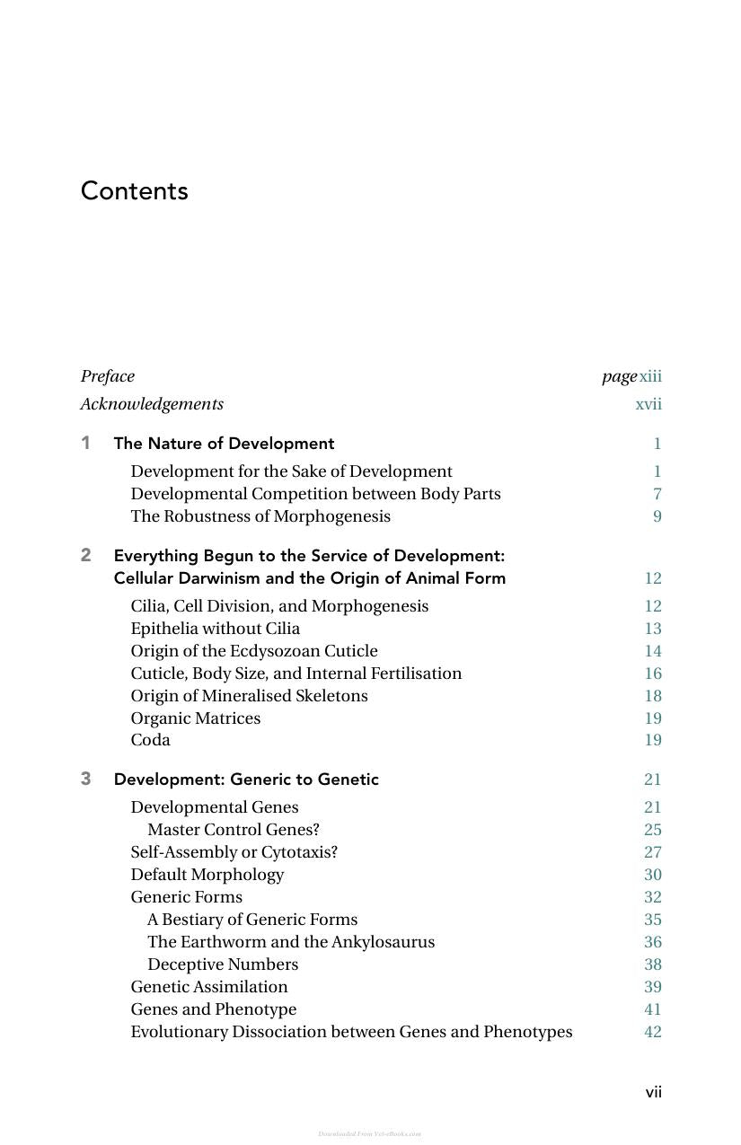 The Development Of Animal Form Ontogeny Morphology And Evolution