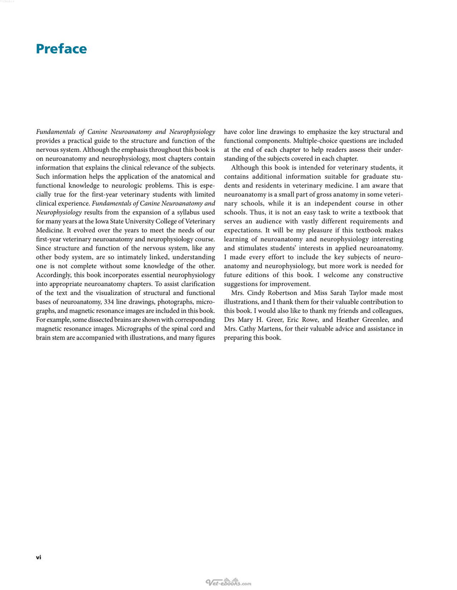 Preview page of Fundamentals of Canine Neuroanatomy and Neurophysiology