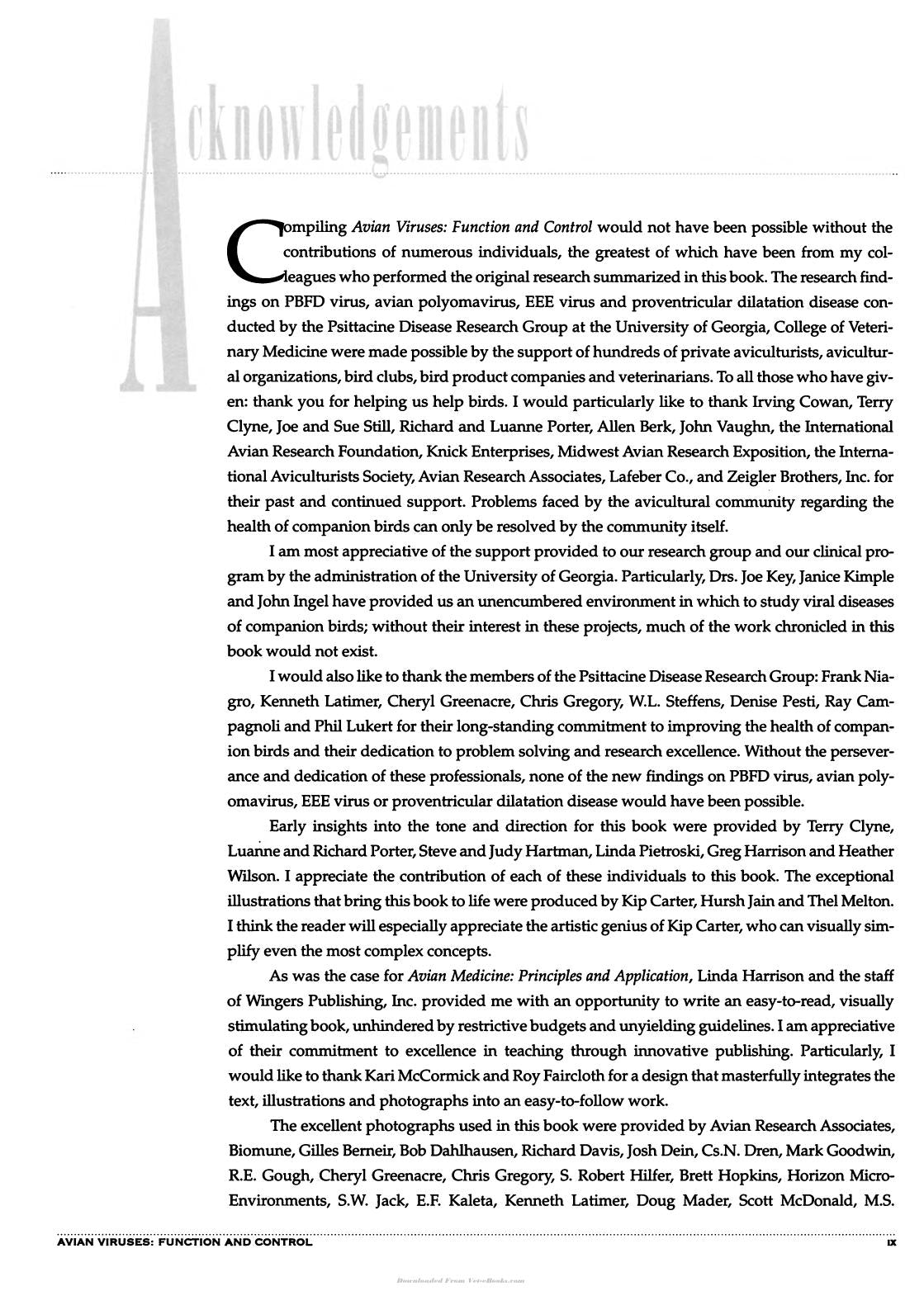 Avian Viruses Function And Control