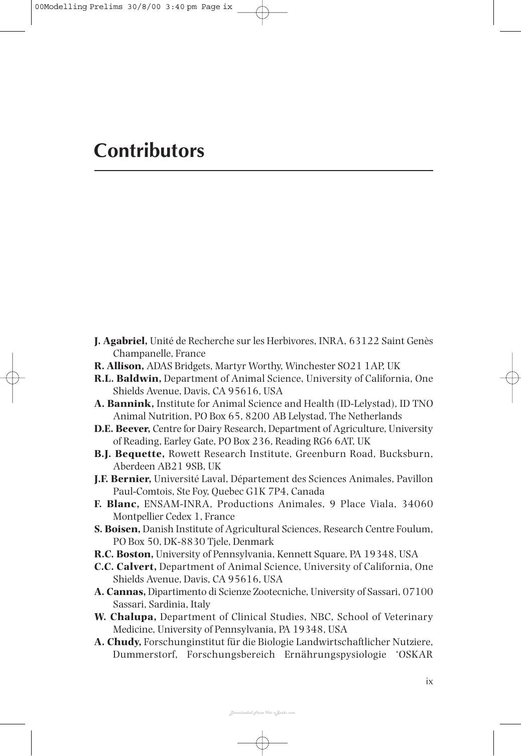 Modelling Nutrient Utilization In Farm Animals