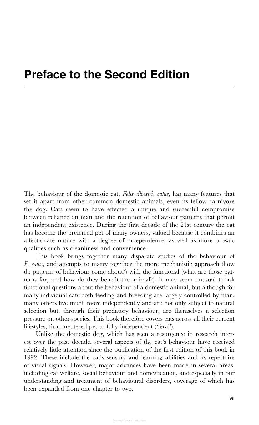 Behaviour Of The Domestic Cat 2Nd Edition