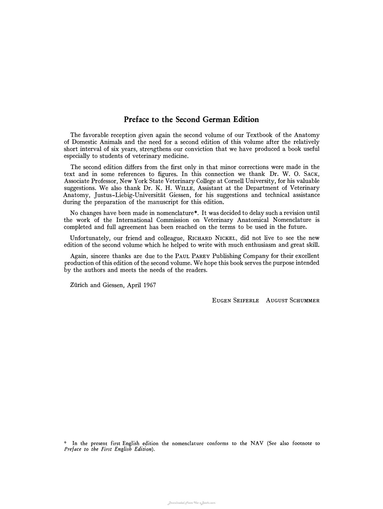 The Viscera Of The Domestic Mammals 2Nd Revised Edition