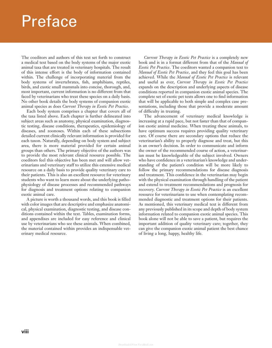 Preview page of Current Therapy in Exotic Pet Practice