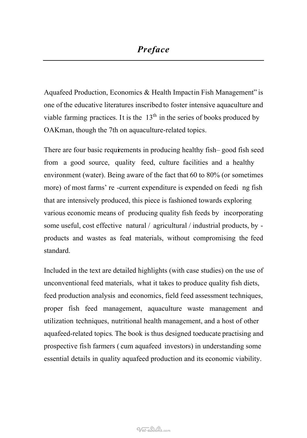 Aquafeed Production Economics And Health Impact On Fish Management