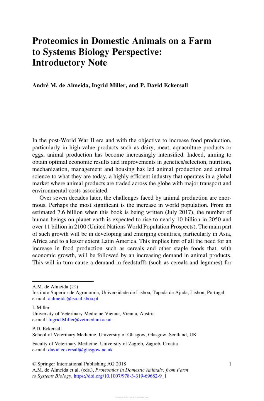 Preview page of Proteomics in Domestic Animals from Farm to Systems Biology