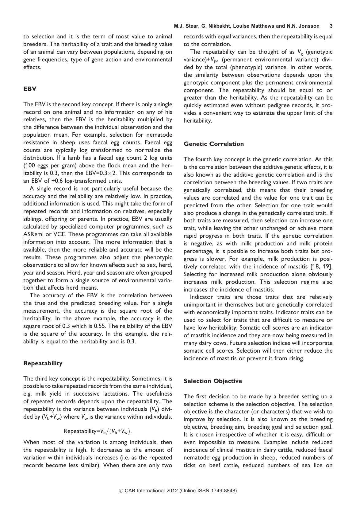 Animal Science Reviews 2012