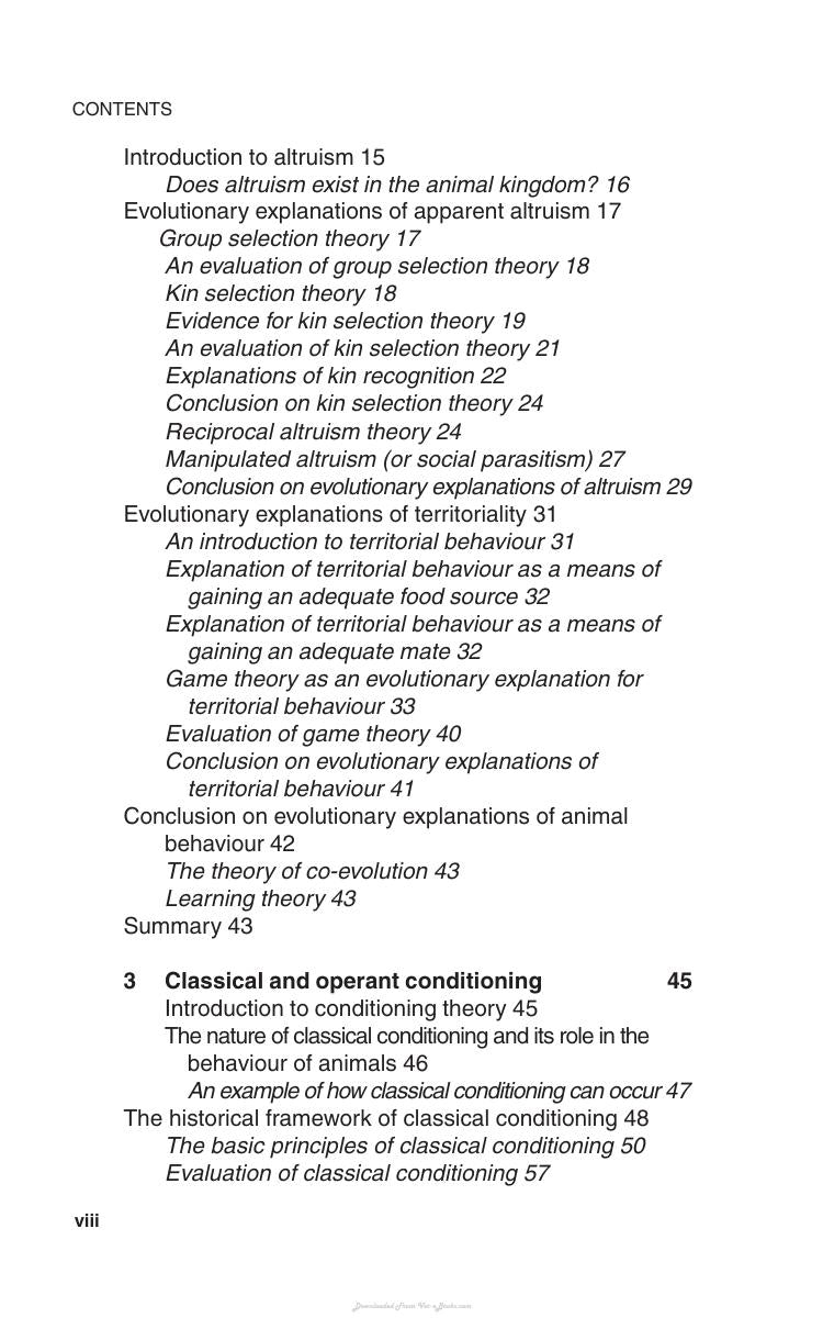 Determinants Of Animal Behaviour