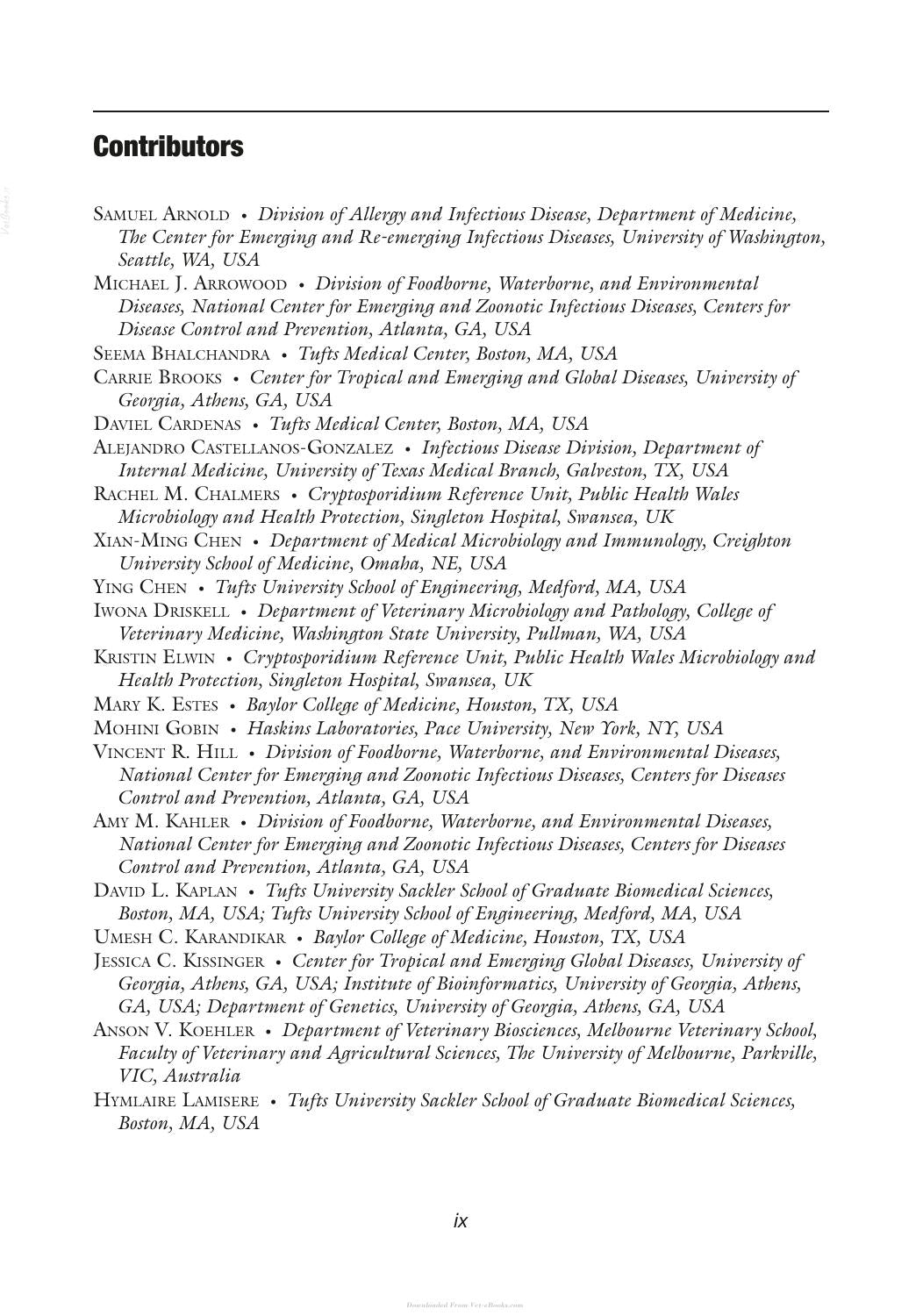 Cryptosporidium Methods And Protocols