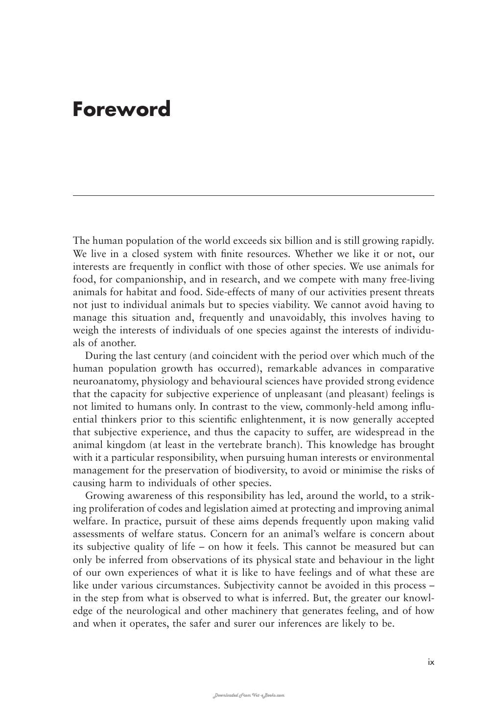 Physiology And Behaviour Of Animal Suffering