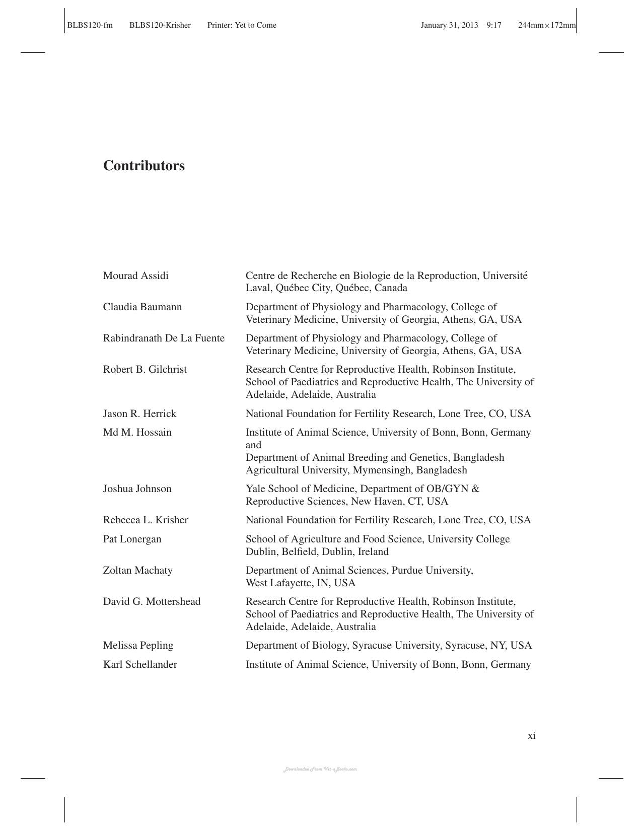 Oocyte Physiology And Development In Domestic Animals