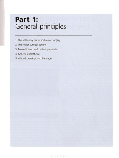 Minor Veterinary Surgery a Handbook for Veterinary Nurses
