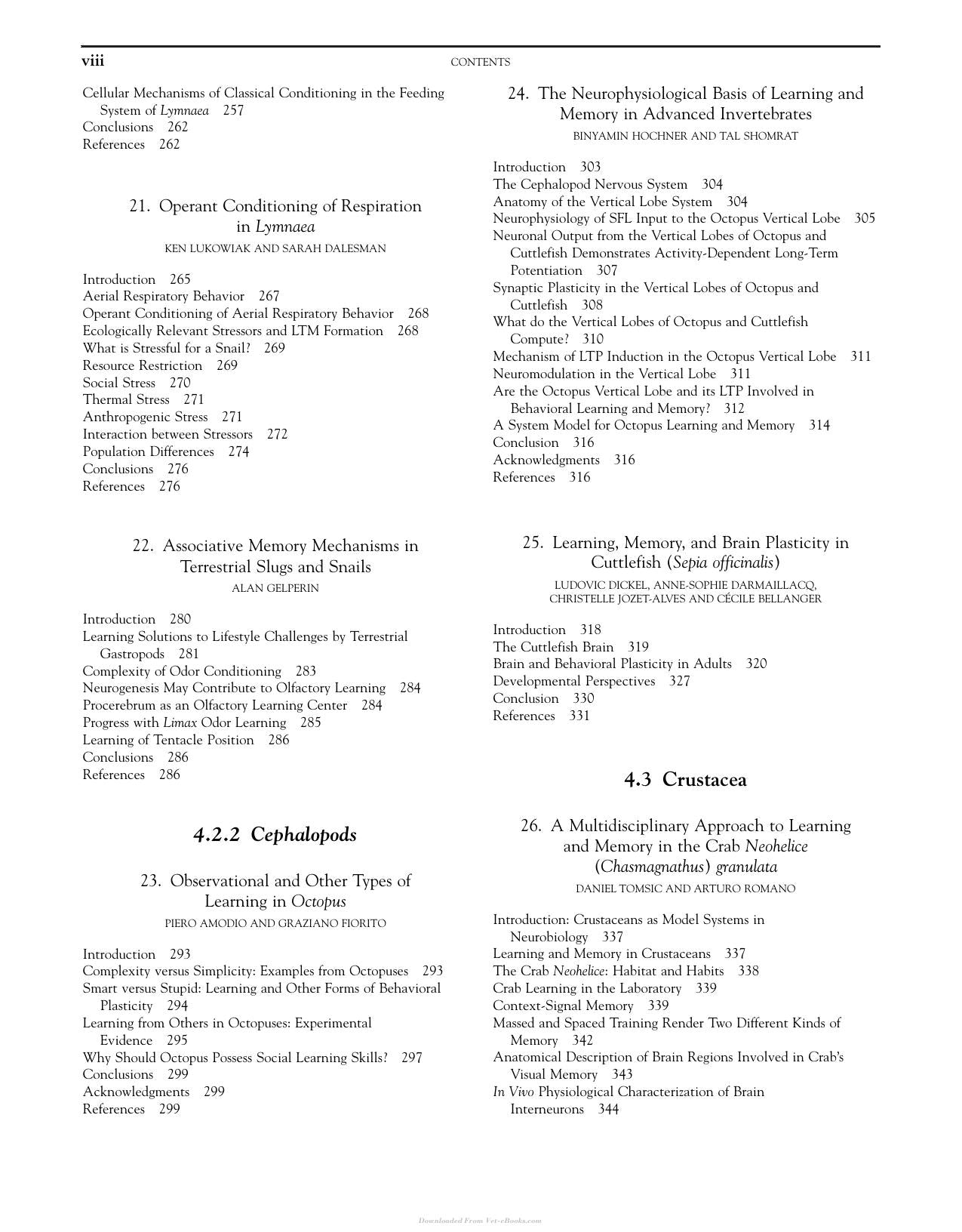Invertebrate Learning And Memory