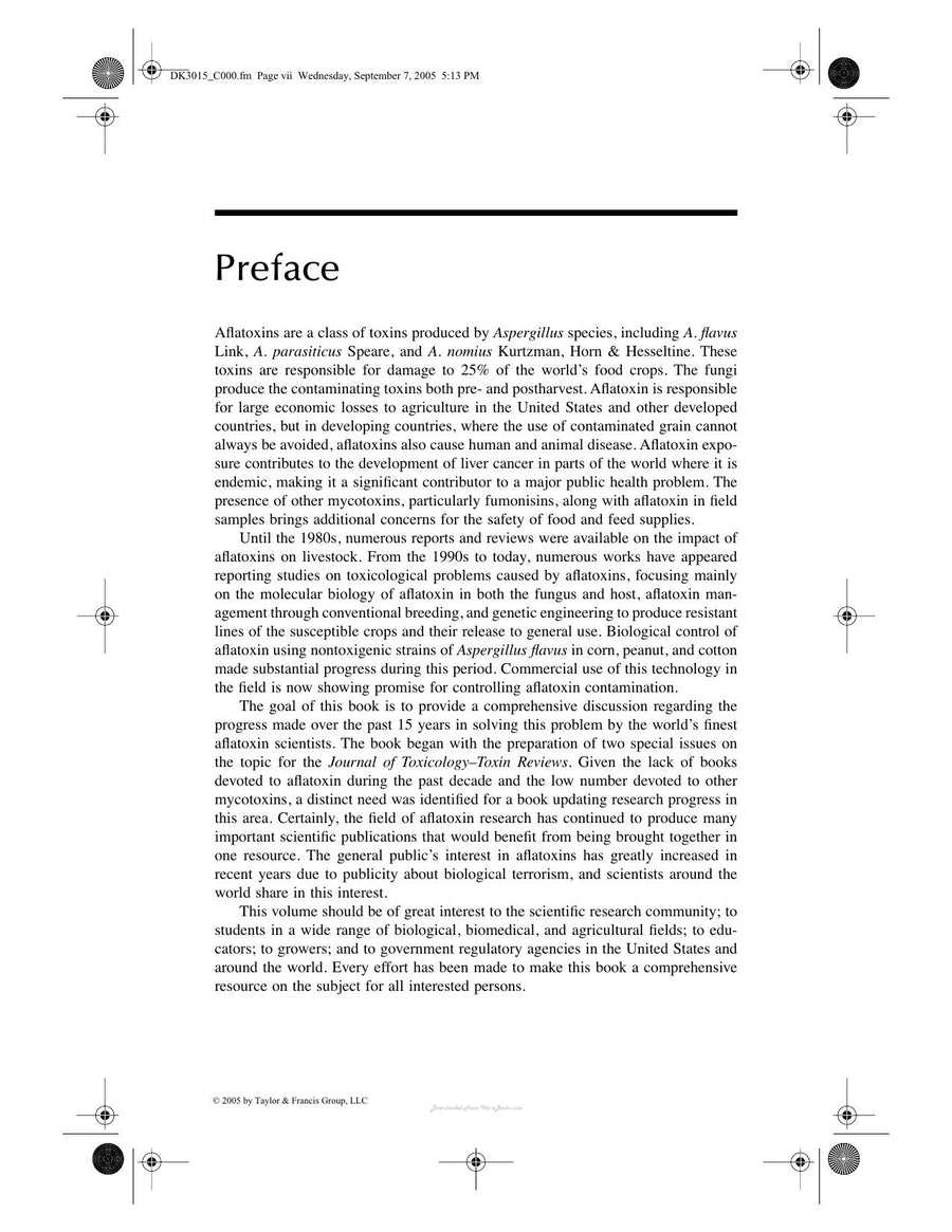 Preview page of Aflatoxin and Food Safety