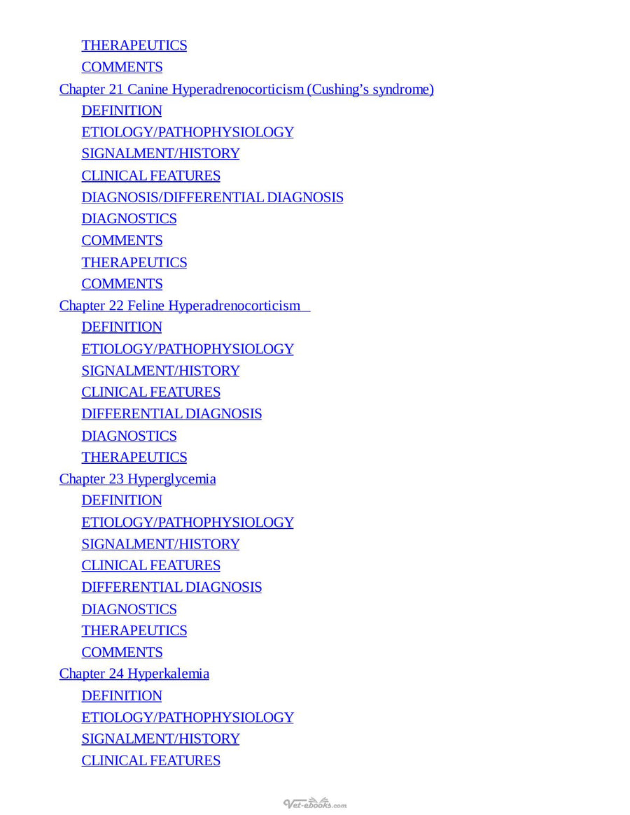Preview page of Blackwells Five Minute Veterinary Consult Clinical Companion Small Animal Endocrinology and Reproduction