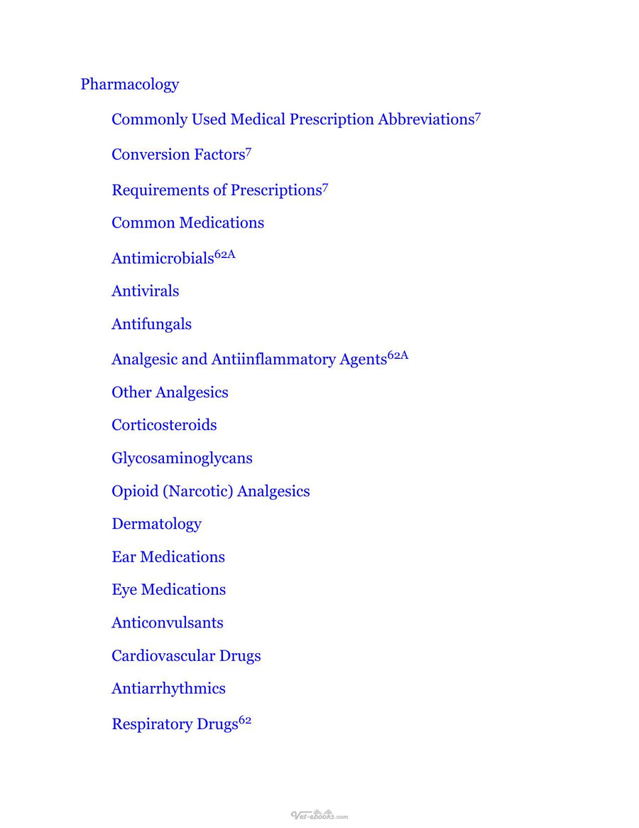 Preview page of Mosby's Veterinary PDQ, 4th Edition