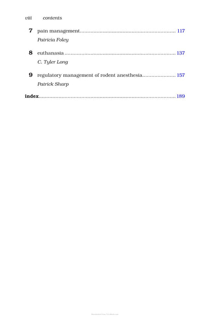 Handbook of Laboratory Animal Anesthesia and Pain Management Rodents