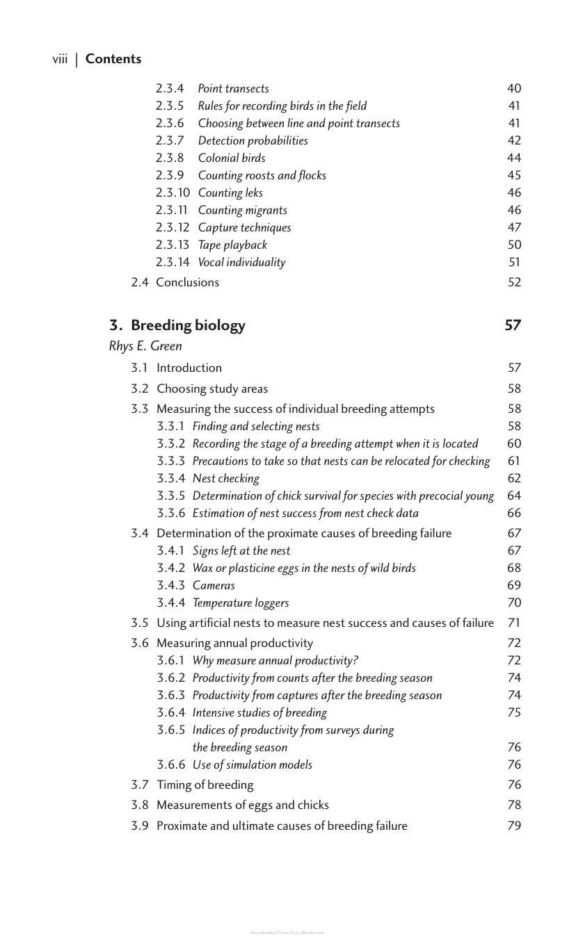 Bird Ecology And Conservation A Handbook Of Techniques