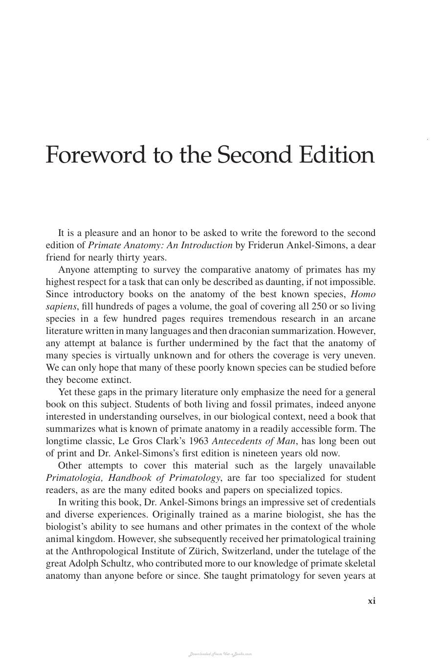 Primate Anatomy An Introduction 3Rd Edition
