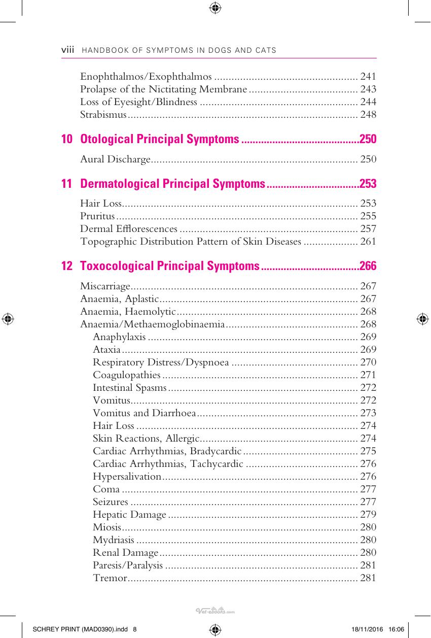 Handbook Of Symptoms In Dogs And Cats Assessing Common Illnesses By Differential Diagnosis 3Rd Edition