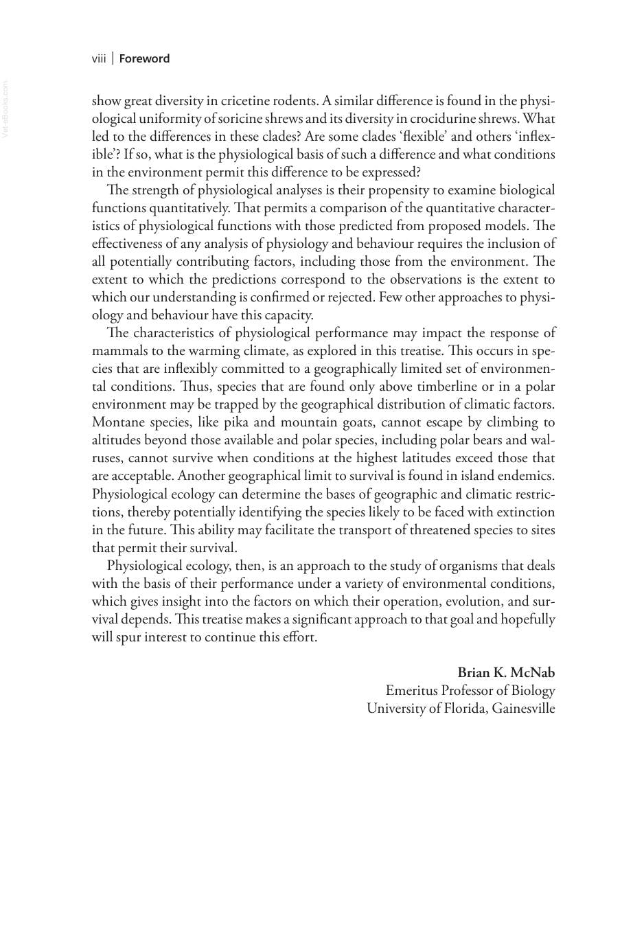 Ecological And Environmental Physiology Of Mammals