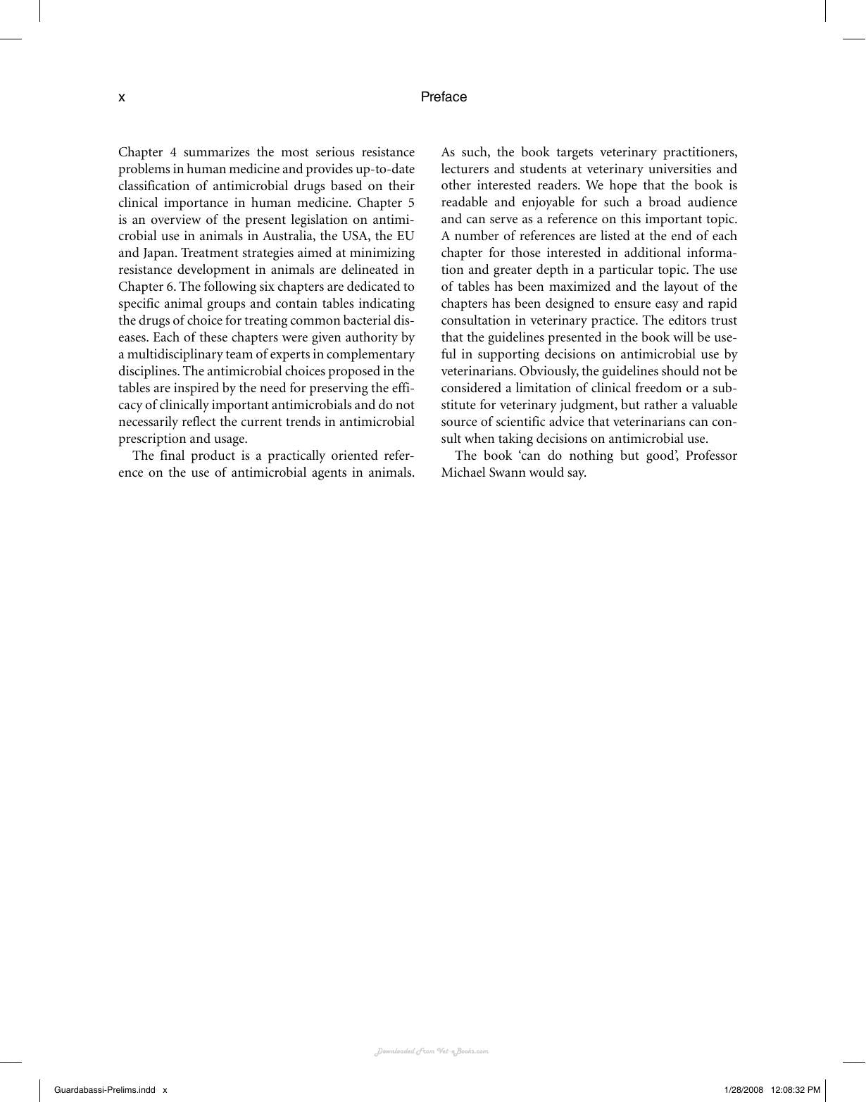Guide To Antimicrobial Use In Animals