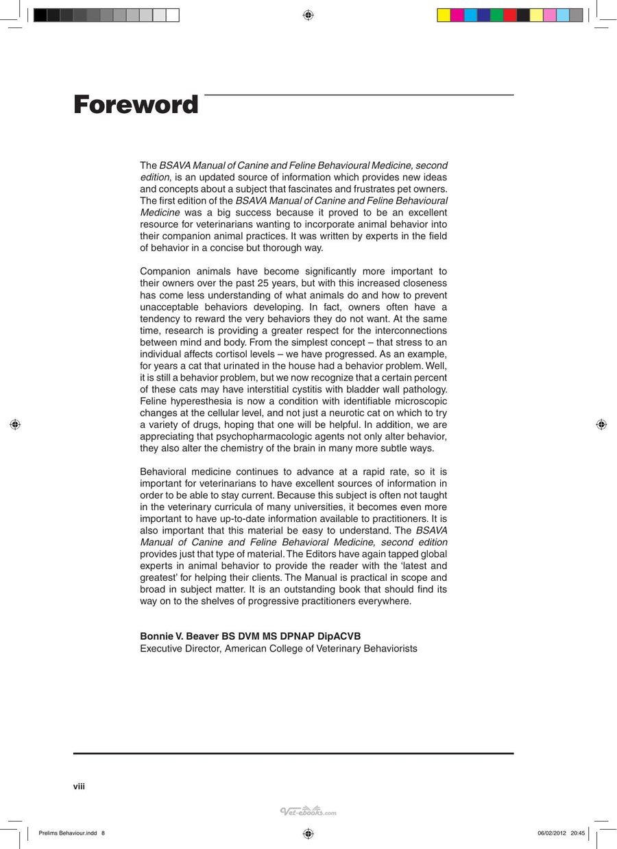 Preview page of Bsava Manual of Canine and Feline Behavioural Medicine 2nd Edition