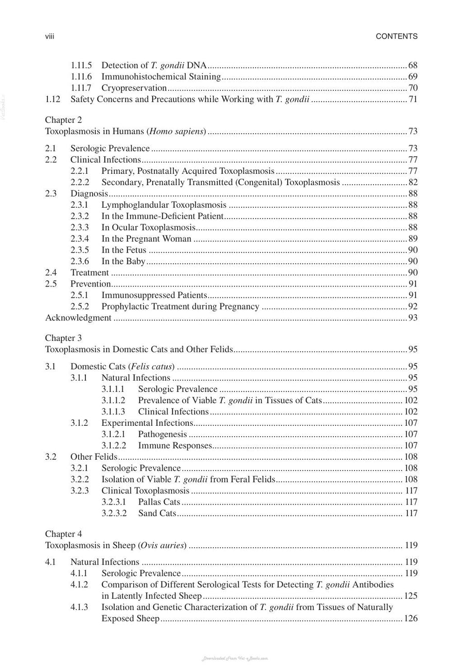 Preview page of Toxoplasmosis of Animals and Humans 2nd Edition