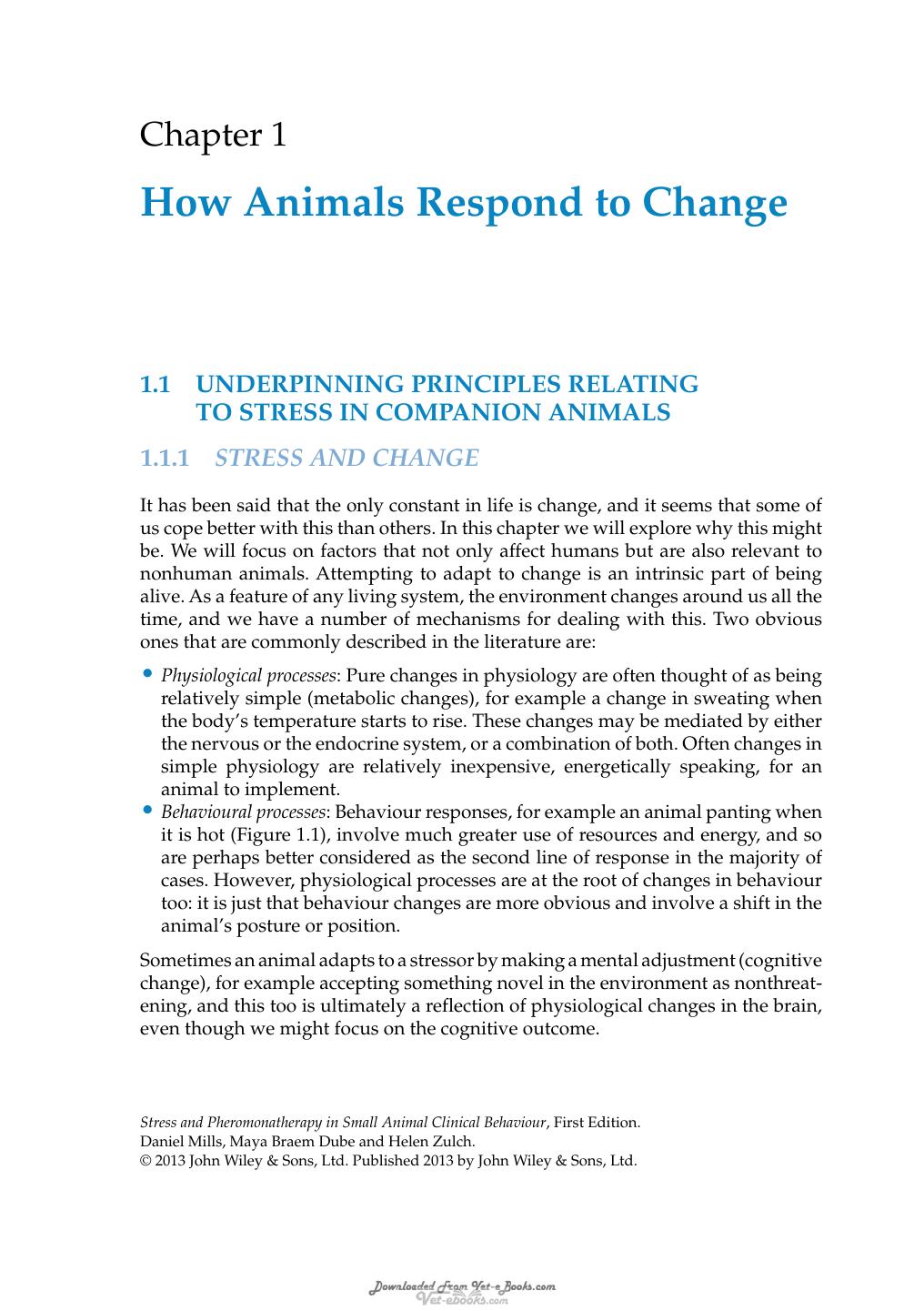 Stress And Pheromonatherapy In Small Animal Clinical Behaviour