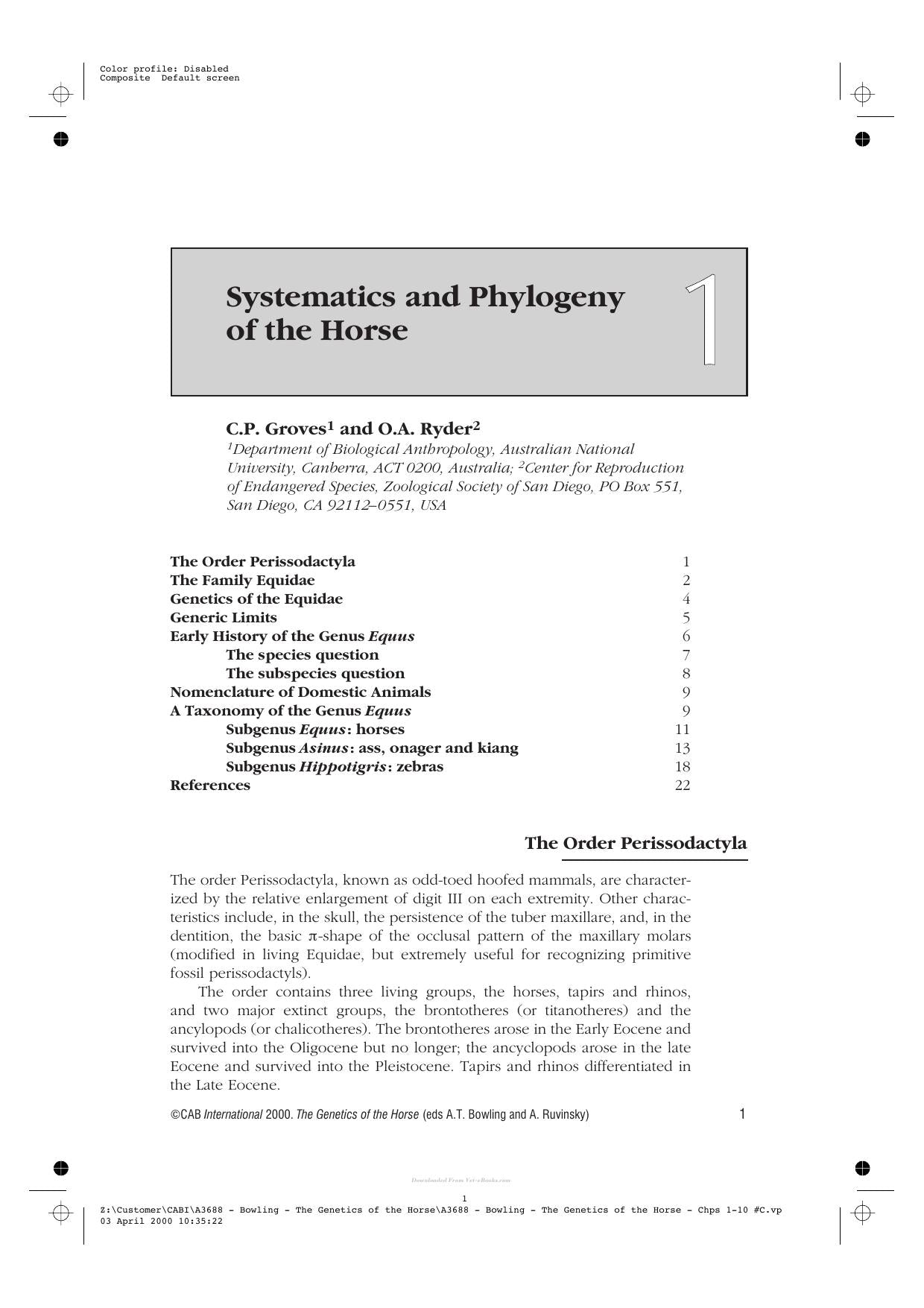 The Genetics Of The Horse